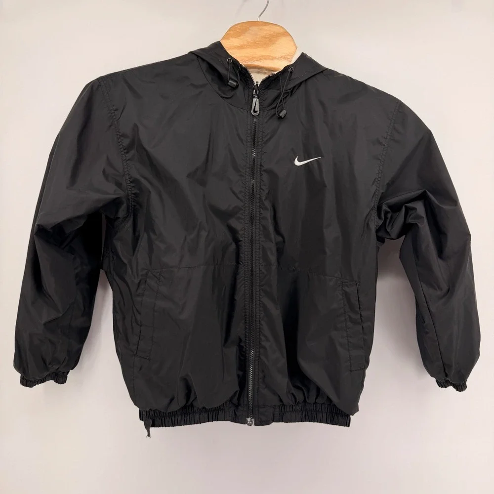 VTG 90s Nike Windbreaker Women's XL Reversible Hooded Full Zip Colorblock Jacket